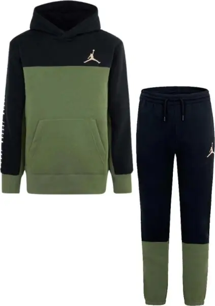Спортивный костюм подростковый Nike JORDAN FLIGHT SIDELINE FLEECE оливково-черный 95C842-EF9__95C843-023