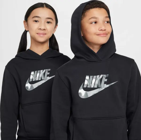 Спортивний костюм підлітковий Nike SPORTSWEAR CLUB FLEECE чорно-сірий камуфляж FZ5489-010__FZ5491-084
