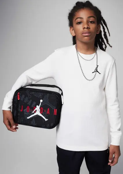 Термосумка для їжі Nike JORDAN FUEL PACK LUNCH BAG 3L ​​чорно-темно-сіро-червона 9A0542-KR5