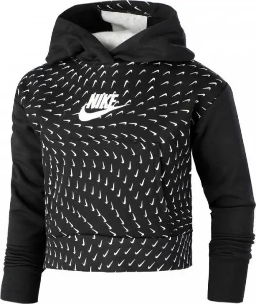 Худи подростковое Nike SPORTSWEAR PRINTED FLEECE черно-белое DM8231-010