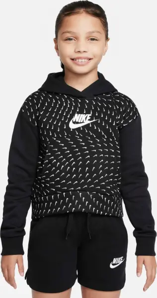 Худи подростковое Nike SPORTSWEAR PRINTED FLEECE черно-белое DM8231-010