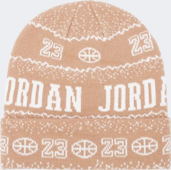 Шапка підліткова Nike JORDAN MJ HOLIDAY BEANIE бежево-біла 9A0853-XOL