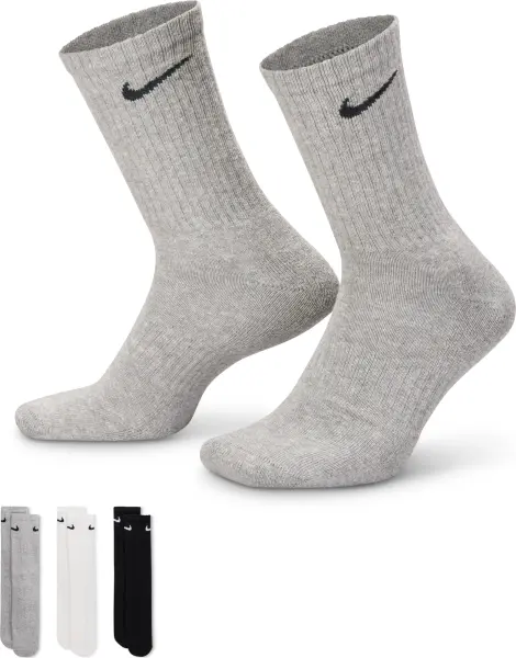 Шкарпетки утеплені Nike EVERYDAY CUSHIONED TRAINING CREW SOCKS 6P білі, сірі, чорні (6 пар) SX7666-964