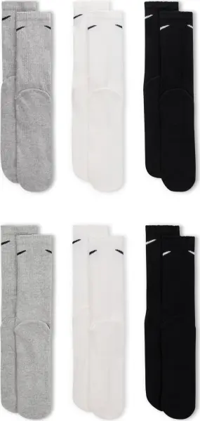 Шкарпетки утеплені Nike EVERYDAY CUSHIONED TRAINING CREW SOCKS 6P білі, сірі, чорні (6 пар) SX7666-964