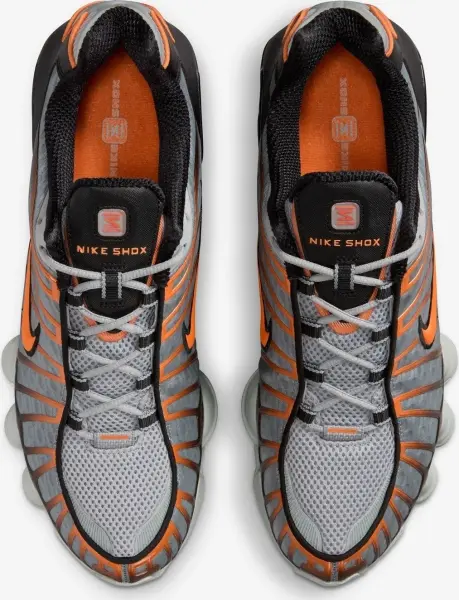 Кроссовки Nike SHOX TL серо-черно-оранжевые AV3595-011