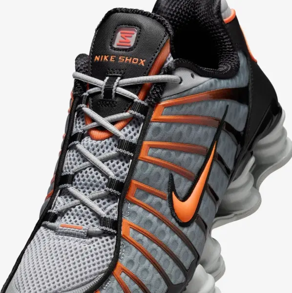 Кроссовки Nike SHOX TL серо-черно-оранжевые AV3595-011