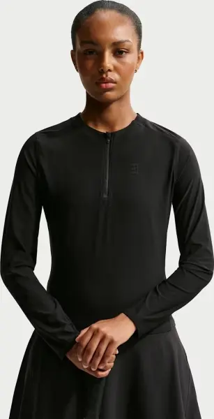 Реглан для тенісу жіночий Nike COURT ADVANTAGE DRI-FIT MID LAYER чорний FZ6737-010