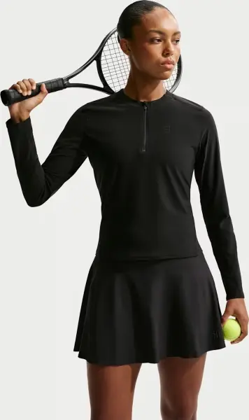 Реглан для тенісу жіночий Nike COURT ADVANTAGE DRI-FIT MID LAYER чорний FZ6737-010