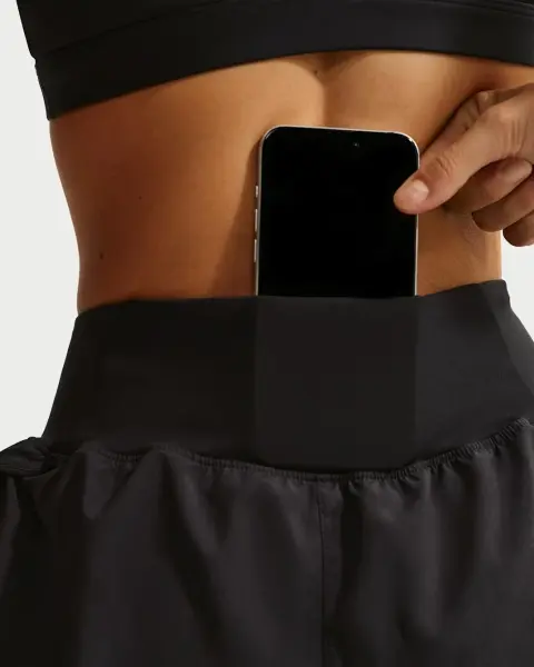 Шорти для бігу жіночі NIKE TEMPO FLOW SWOOSH DRI-FIT MID-RISE BRIEF-LINED чорні IF1473-010