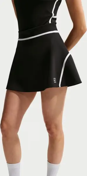 Спідниця для тенісу жіноча Nike COURT ADVANTAGE DRI-FIT HIGH-WAISTED чорно-біла II3624-010