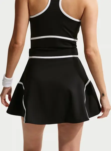 Спідниця для тенісу жіноча Nike COURT ADVANTAGE DRI-FIT HIGH-WAISTED чорно-біла II3624-010