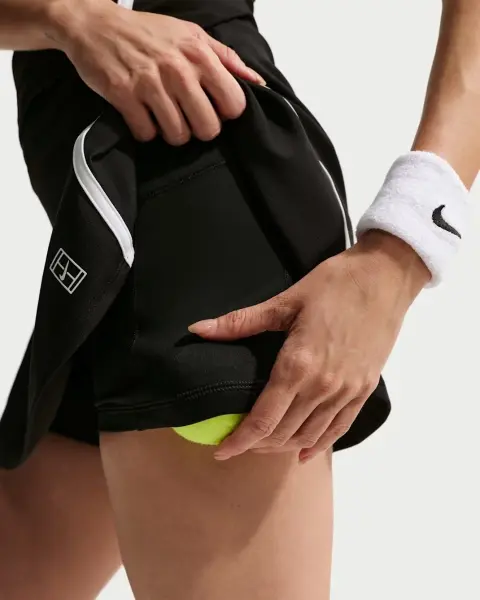 Спідниця для тенісу жіноча Nike COURT ADVANTAGE DRI-FIT HIGH-WAISTED чорно-біла II3624-010