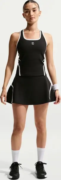 Спідниця для тенісу жіноча Nike COURT ADVANTAGE DRI-FIT HIGH-WAISTED чорно-біла II3624-010