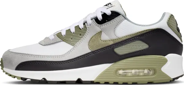 Кроссовки Nike AIR MAX 90 бело-светло-серо-оливково-черные DM0029-121
