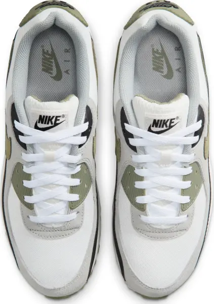 Кроссовки Nike AIR MAX 90 бело-светло-серо-оливково-черные DM0029-121