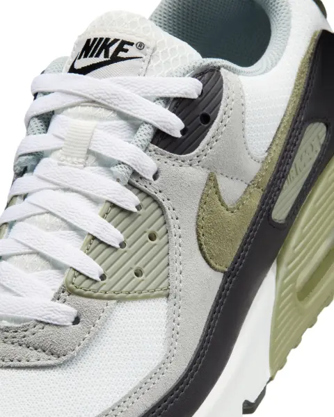Кроссовки Nike AIR MAX 90 бело-светло-серо-оливково-черные DM0029-121