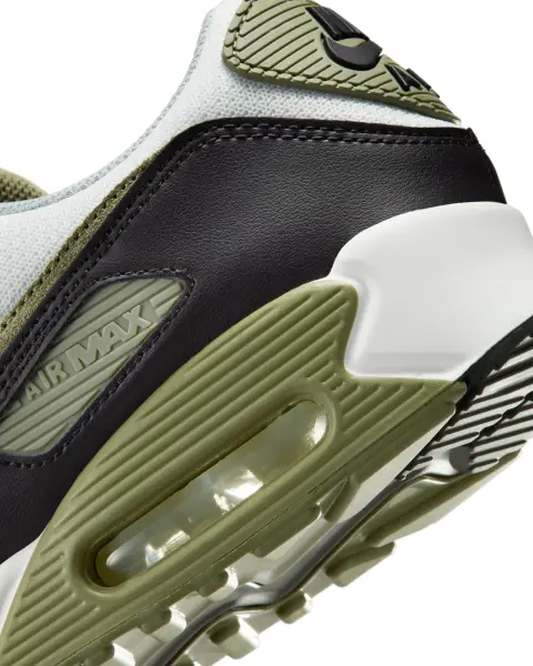 Кроссовки Nike AIR MAX 90 бело-светло-серо-оливково-черные DM0029-121