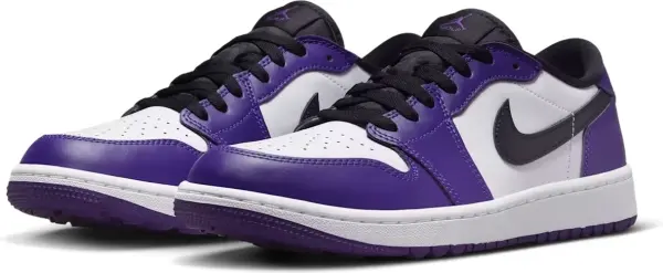 Кроссовки Nike AIR JORDAN 1 LOW G фиолетово-бело-черные DD9315-105