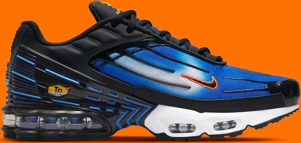 Кросівки Nike AIR MAX PLUS 3 синьо-чорно-жовтогарячі DR8588-400