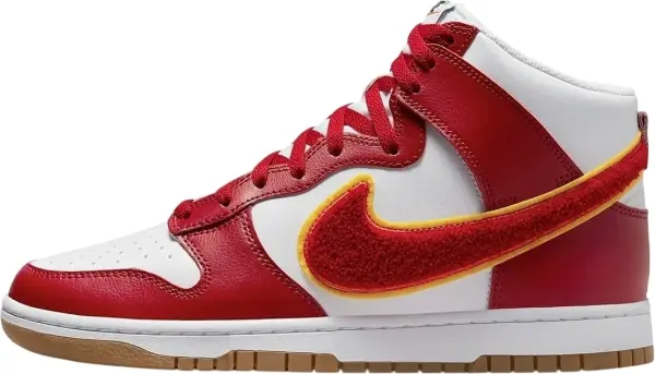 Кроссовки Nike DUNK HI RETRO UNIVERSITY красно-белые DR8805-101