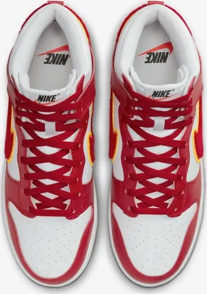 Кроссовки Nike DUNK HI RETRO UNIVERSITY красно-белые DR8805-101