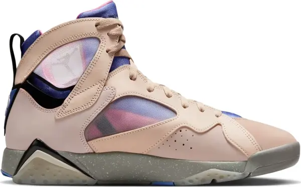 Кроссовки Nike JORDAN AIR 7 RETRO SE бежево-фиолетово-розовые DJ2636-204