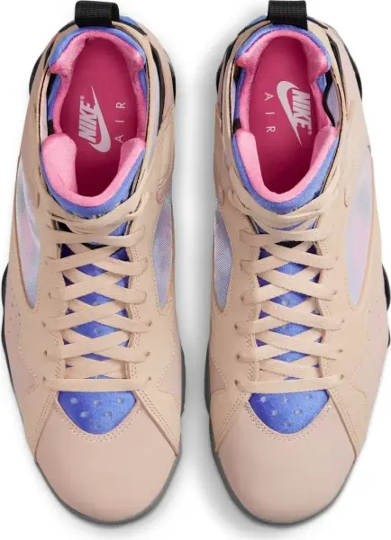 Кроссовки Nike JORDAN AIR 7 RETRO SE бежево-фиолетово-розовые DJ2636-204