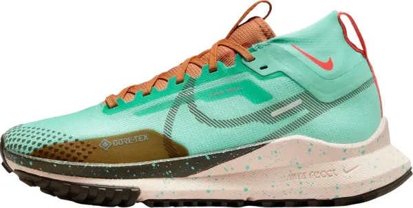 Кросівки для трейлраннінгу жіночі Nike REACT PEGASUS TRAIL 4 GORE-TEX WATERPROOF зелено-коричнево-червоні DJ7929-301