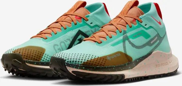 Кросівки для трейлраннінгу жіночі Nike REACT PEGASUS TRAIL 4 GORE-TEX WATERPROOF зелено-коричнево-червоні DJ7929-301