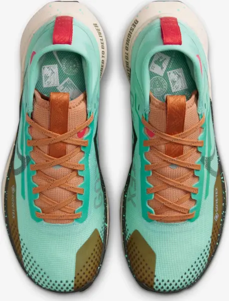 Кросівки для трейлраннінгу жіночі Nike REACT PEGASUS TRAIL 4 GORE-TEX WATERPROOF зелено-коричнево-червоні DJ7929-301
