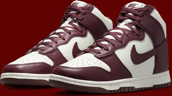 Кросівки жіночі Nike DUNK HIGH біло-бордові DD1869-601
