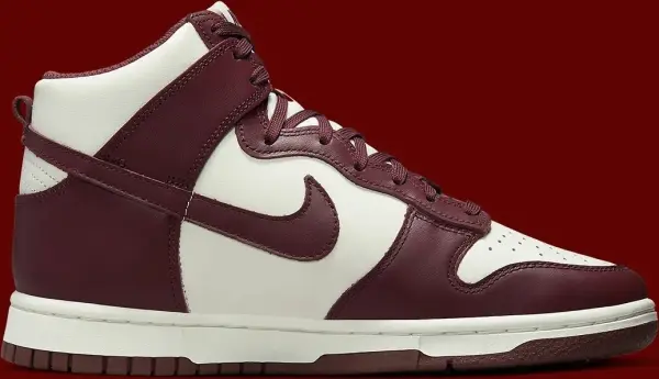 Кросівки жіночі Nike DUNK HIGH біло-бордові DD1869-601