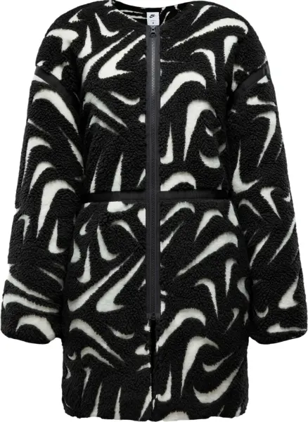 Куртка жіноча Nike SPORTSWEAR LOOSE HIGH-PILE чорно-біла FV8025-010