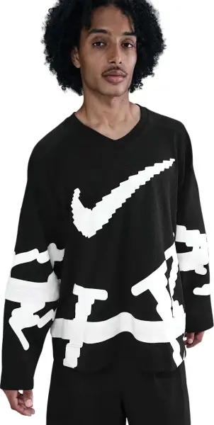 Лонгслів Nike CLUB HOCKEY чорно-білий HV1137-010