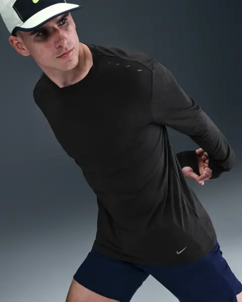 Лонгслив для бега Nike RUN WOOL DRI-FIT ADV черный HV2718-010