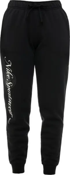 Спортивные штаны женские Nike SPORTSWEAR CLUB FLEECE MID-RISE GRAPHIC черные HV2346-010