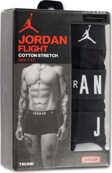 Труси (боксери) Nike JORDAN FLIGHT COTTON TRUNK BOXER чорні (3 штуки) JM0891-023