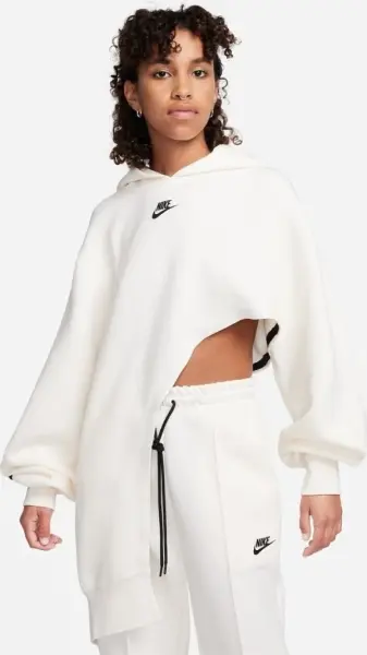 Худі жіноче Nike SPORTSWEAR TECH FLEECE OVERSIZE ASYMMETRIC кремово-чорне FN7123-110