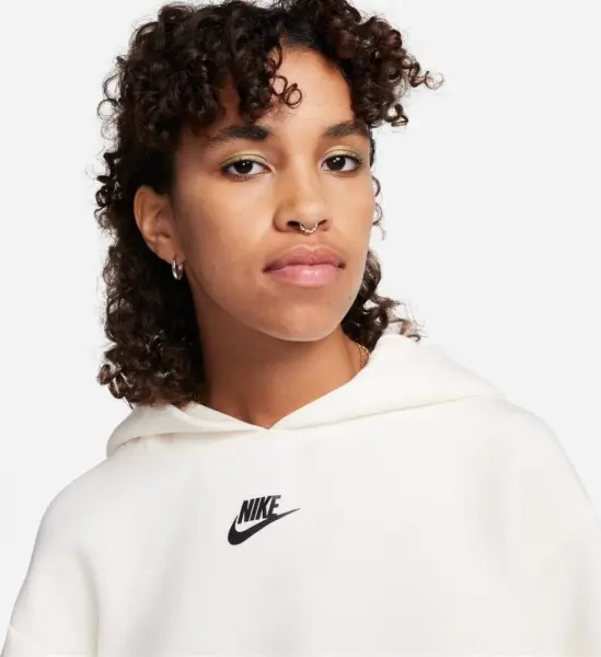 Худі жіноче Nike SPORTSWEAR TECH FLEECE OVERSIZE ASYMMETRIC кремово-чорне FN7123-110