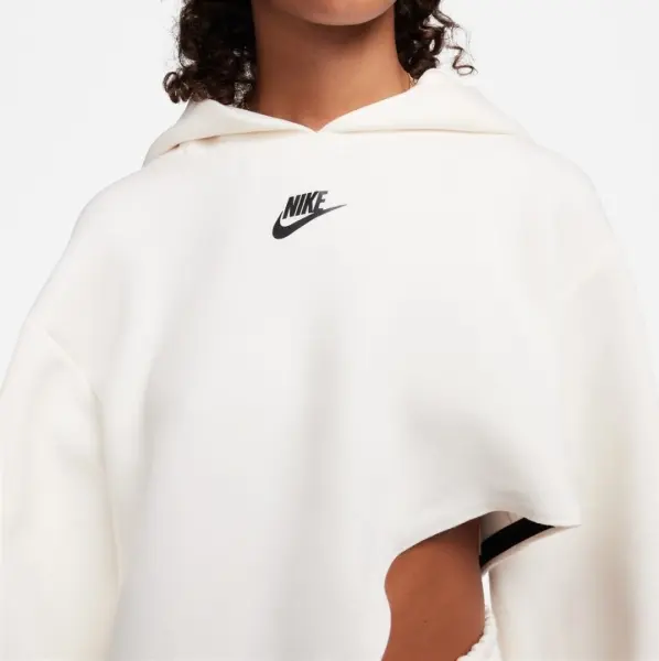 Худі жіноче Nike SPORTSWEAR TECH FLEECE OVERSIZE ASYMMETRIC кремово-чорне FN7123-110
