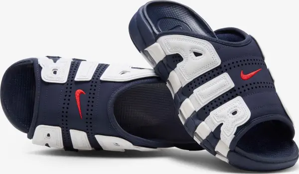 Шлепанцы Nike AIR MORE UPTEMPO темно-сине-белые FQ8699-400