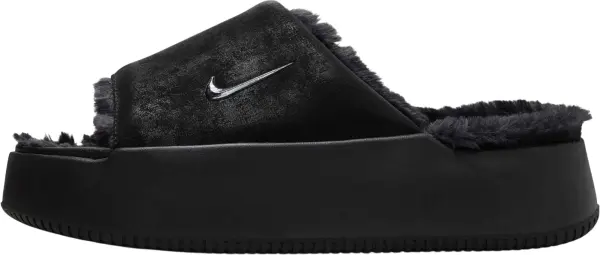 Шлепанцы женские Nike CALM ELEVATION FUR черные HV8560-001