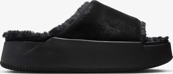 Шлепанцы женские Nike CALM ELEVATION FUR черные HV8560-001