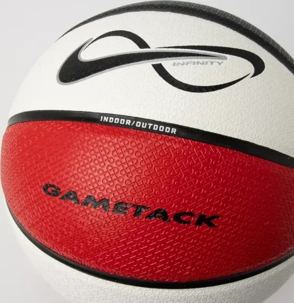Баскетбольний м'яч Nike INFINITY GAMETACK DEFLATED біло-червоно-чорний Розмір 7 N.101.4275.616.07