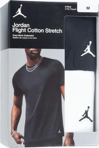 Футболки Nike JORDAN FLIGHT BASE TEE 2PK біла, чорна (2 штуки) JM0625-F66