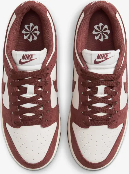 Кроссовки женские Nike DUNK LOW SUEDE бордово-белые HJ7673-001