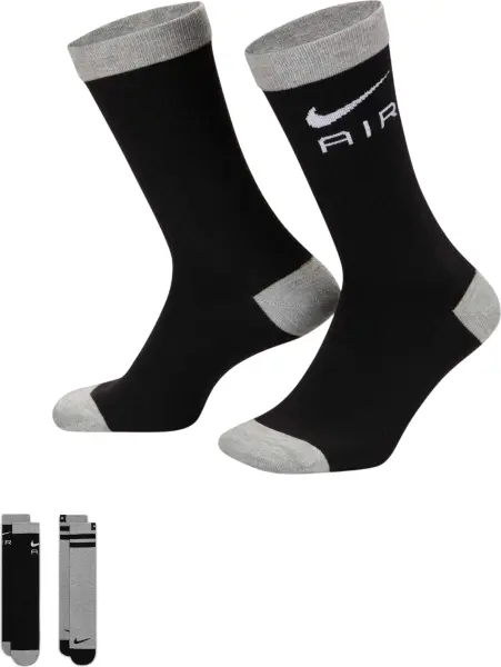 Носки Nike EVERYDAY ESSENTIALS CREW SOCKS черные, серые (2 пары) FN3149-900