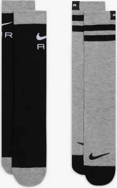 Носки Nike EVERYDAY ESSENTIALS CREW SOCKS черные, серые (2 пары) FN3149-900