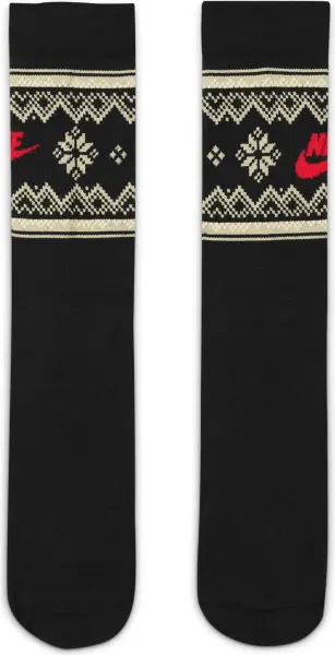 Носки Nike EVERYDAY ESSENTIALS FAIR ISLE CREW черно-бежево-красные FZ3071-010