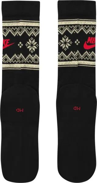 Носки Nike EVERYDAY ESSENTIALS FAIR ISLE CREW черно-бежево-красные FZ3071-010